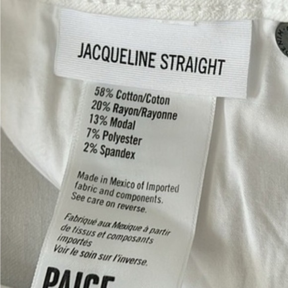 PAIGE Denim - PAIGE JACQUELINE STRAIGHT OPTIC WHITE JEANS NWOT SIZE 28 PERFECT CONDITION